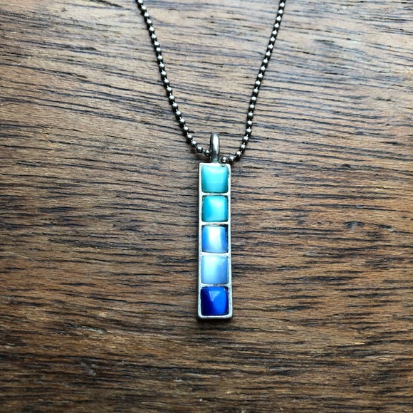 2 pice blue stone necklace & bracelet set. - Picture 2 of 5